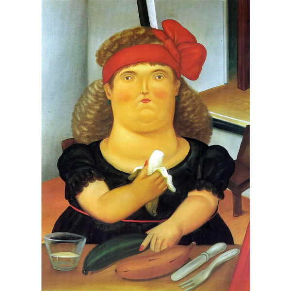 Fernado Botero Woman-eating-banana-825